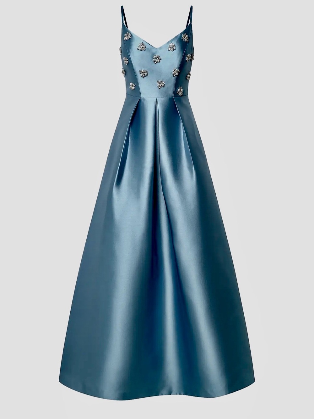 Kay Unger Eloise Satin Floral Embellished Gown size 8